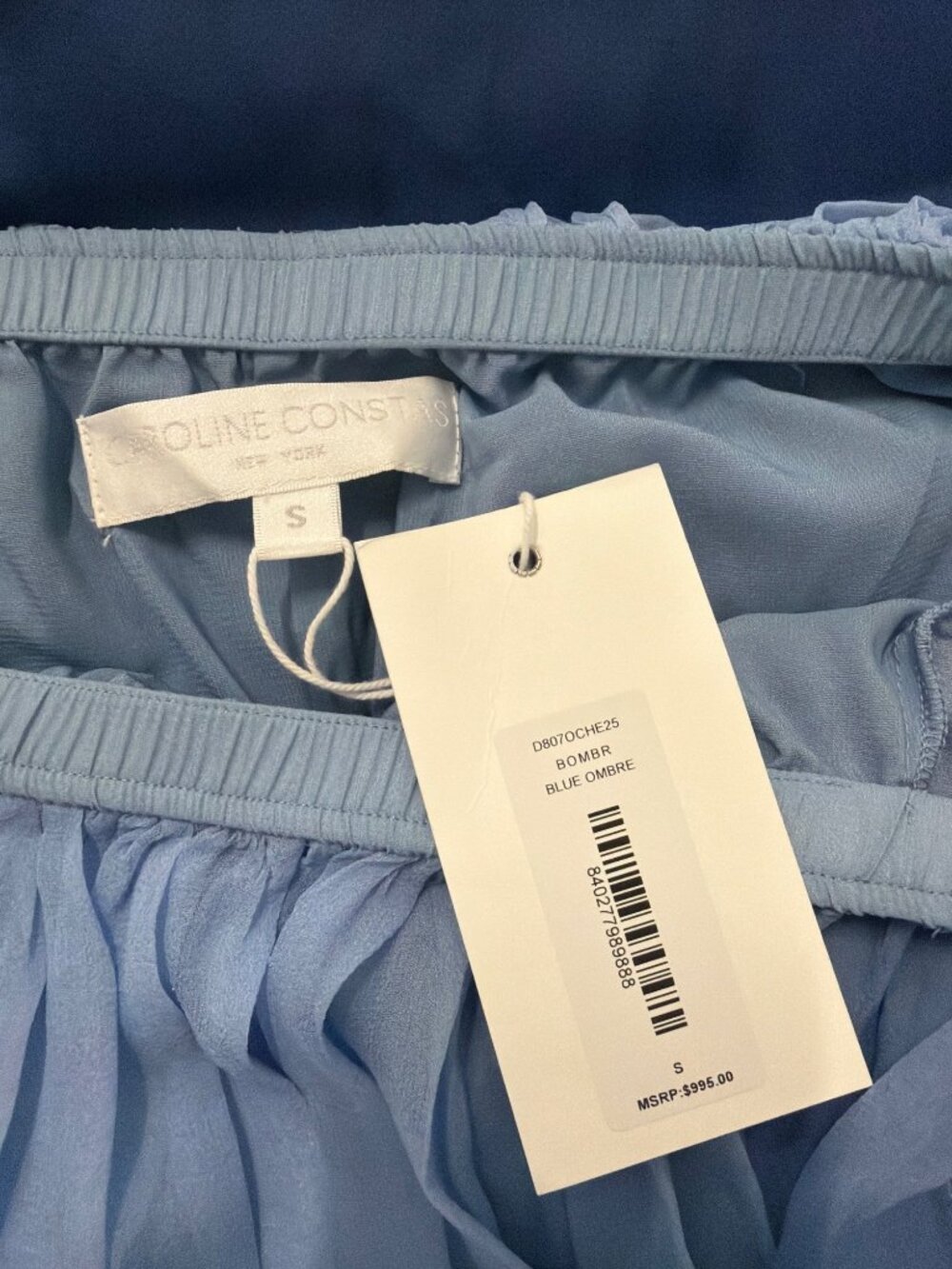 Caroline Constas Corinthia Sheer Off The Shoulder Ombre Maxi Dress Blue Size Sma - Picture 9 of 9